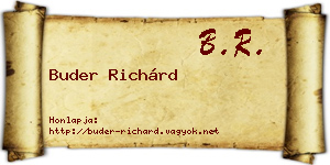 Buder Richárd névjegykártya